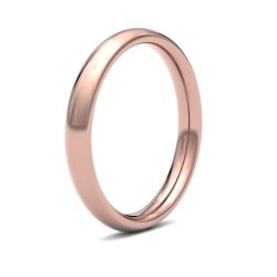 9ct Rose Gold 3mm Heavy Court Wedding Ring