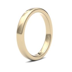 9ct Yellow Gold 3mm Heavy Soft Court Wedding Ring