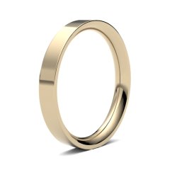 9ct Yellow Gold 3mm Heavy Flat Court Wedding Ring