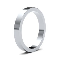 9ct White Gold 3mm Flat Heavy Wedding Ring