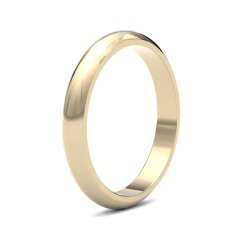 9ct Yellow Gold 3mm D Shape Heavy Wedding Ring
