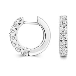 Diamond Hoops In 18ct White Gold 