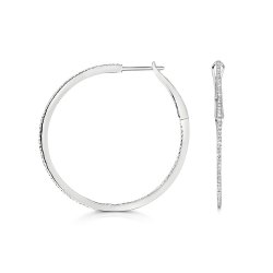 Diamond Hoops In 9ct White Gold 