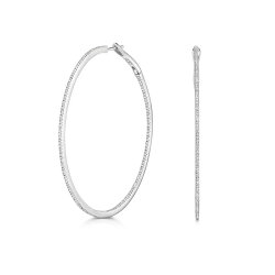 Diamond Hoops In 9ct White Gold 