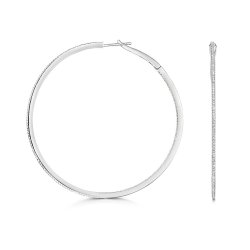 Diamond Hoops In 9ct White Gold 