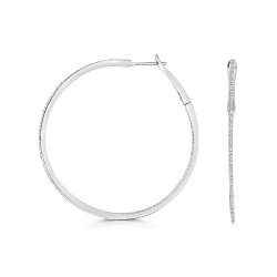 Diamond Hoops In 9ct White Gold 
