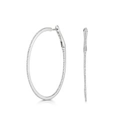 Diamond Hoops In 9ct White Gold 
