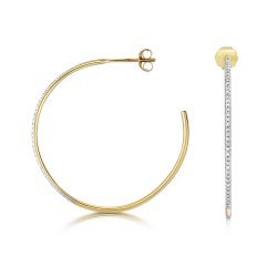 Diamond Hoops In 9ct Gold 
