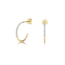Diamond Hoops In 9ct Gold 