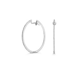 Diamond Oval Hoops In 18ct White Gold 