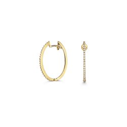 Diamond Oval Hoops In 18ct Gold 