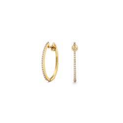 Diamond Oval Hoops In 18ct Gold 
