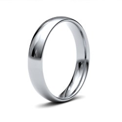 9ct White Gold 4mm Light Court Wedding Ring