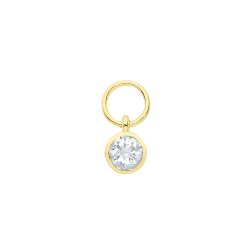 9ct Gold Single Stone Earring Charm 