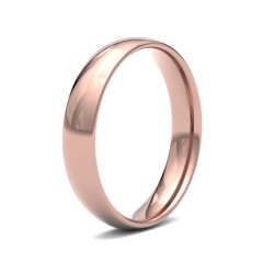 9ct Rose Gold 4mm Light Court Wedding Ring
