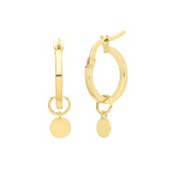 9ct Gold Disc Earring Charm 