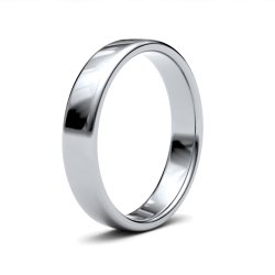 9ct White Gold 4mm Light Soft Court Wedding Ring