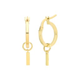 9ct Gold Bar  Earring Charm 