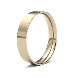 9ct Yellow Gold 4mm Light Flat Court Wedding Ring