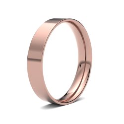 9ct Rose Gold 4mm Light Flat Court Wedding Ring