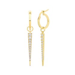 9ct Gold Cz Spike Earring Charm 