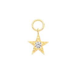 9ct Gold Cz Star Earring Charm 
