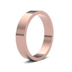 9ct Rose Gold 4mm Flat Light Wedding Ring