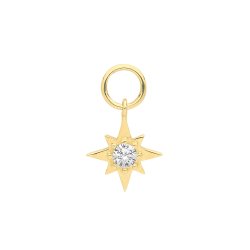 9ct Gold Cz Star Earring Charm 