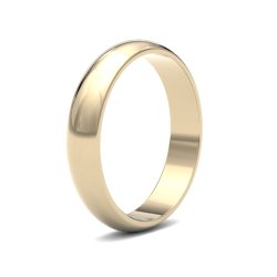 9ct Yellow Gold 4mm D Shape Light Wedding Ring