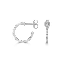 Diamond Hoops In 18ct White Gold 