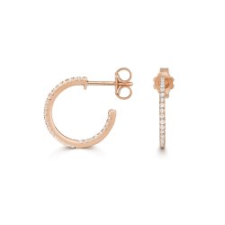 Diamond Hoops In 18ct Rose Gold 