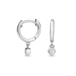 Diamond Huggies In 9ct White Gold 