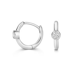 Diamond Huggies In 9ct White Gold 