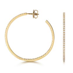 Diamond Hoops In 18ct Gold 