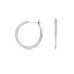 Diamond Hoops In 18ct White Gold 