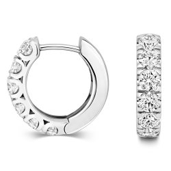 Diamond Hoops In 18ct White Gold 