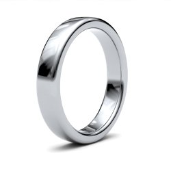 9ct White Gold 4mm Heavy Soft Court Wedding Ring