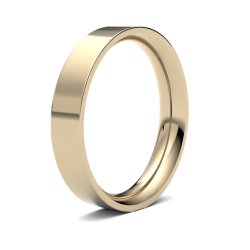 9ct Yellow Gold 4mm Heavy Flat Court Wedding Ring