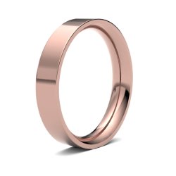 9ct Rose Gold 4mm Heavy Flat Court Wedding Ring