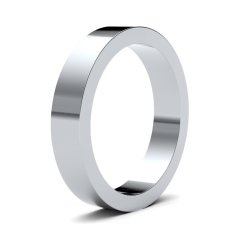 9ct White Gold 4mm Flat Heavy Wedding Ring