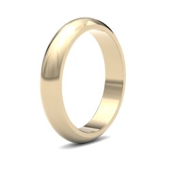 9ct Yellow Gold 4mm D Shape Heavy Wedding Ring