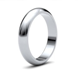 9ct White Gold 4mm D Shape Heavy Wedding Ring