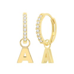 9ct Gold Initial Earring Charm 