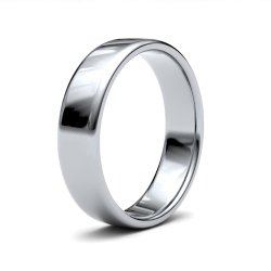 9ct White Gold 5mm Light Soft Court Wedding Ring