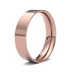 9ct Rose Gold 5mm Light Flat Court Wedding Ring