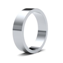 9ct White Gold 5mm Flat Light Wedding Ring