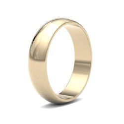 9ct Yellow Gold 5mm D Shape Light Wedding Ring