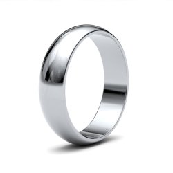 9ct White Gold 5mm D Shape Light Wedding Ring