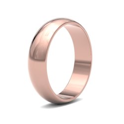 9ct Rose Gold 5mm D Shape Light Wedding Ring