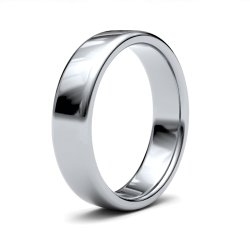 9ct White Gold 5mm Medium Soft Court Wedding Ring